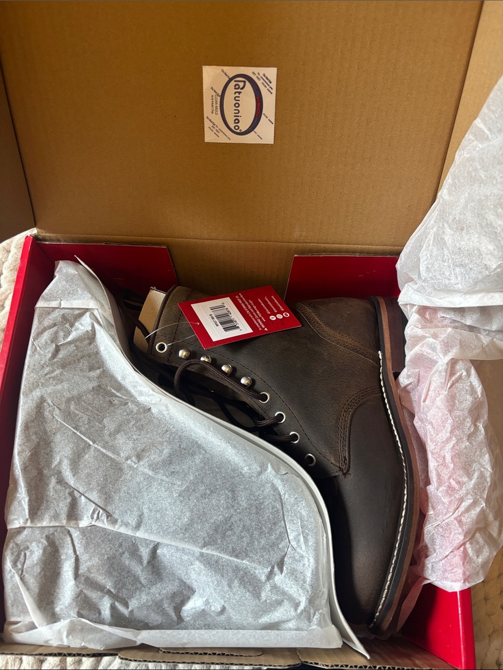 Justin Boots Dark Brown Leather Women's Combat Boots